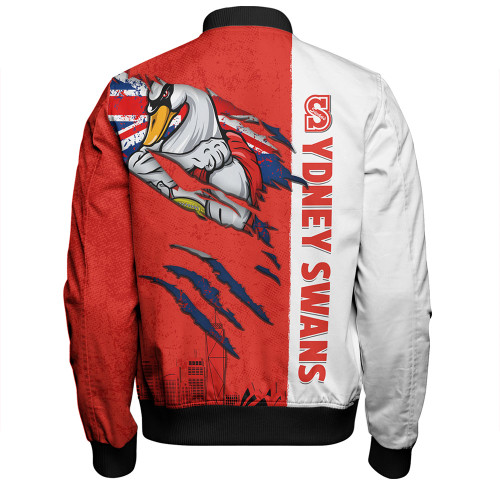 Sydney Swans Bomber Jacket Burning Passion Of Power Scratch Style