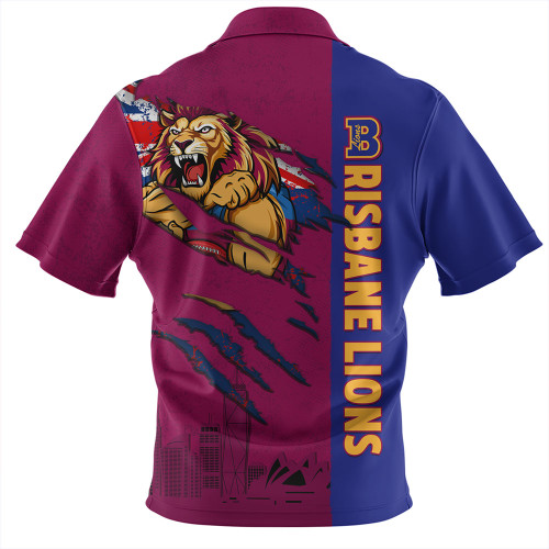Brisbane Lions Hawaiian Shirt Burning Passion Of Power Scratch Style Brisbane Lions Hawaiian Shirt Burning Passion Of Power Scratch Style