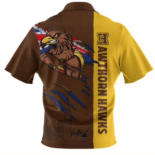 Hawthorn Hawaiian Shirt Burning Passion Of Power Scratch Style