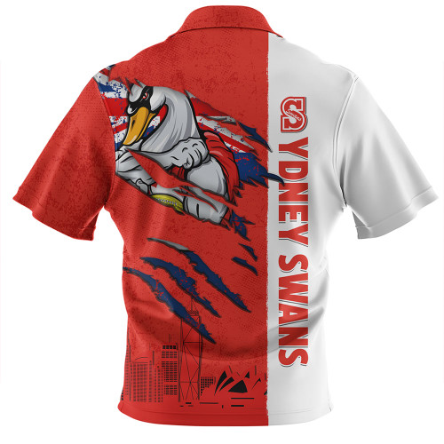 Sydney Swans Hawaiian Shirt Burning Passion Of Power Scratch Style