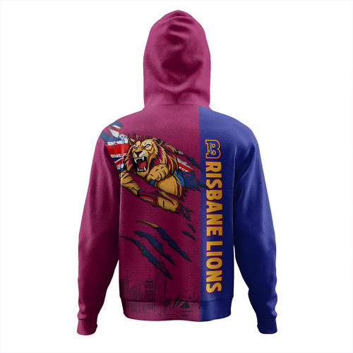 Brisbane Lions Hoodie Burning Passion Of Power Scratch Style Brisbane Lions Hoodie Burning Passion Of Power Scratch Style