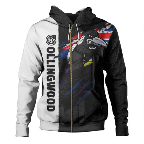 Collingwood Hoodie Burning Passion Of Power Scratch Style
