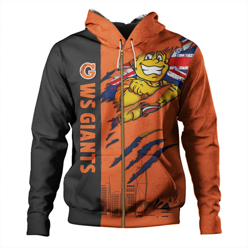 GWS GIANTS Hoodie Burning Passion Of Power Scratch Style GWS GIANTS Hoodie Burning Passion Of Power Scratch Style
