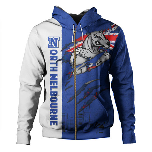 North Melbourne Hoodie Burning Passion Of Power Scratch Style North Melbourne Hoodie Burning Passion Of Power Scratch Style