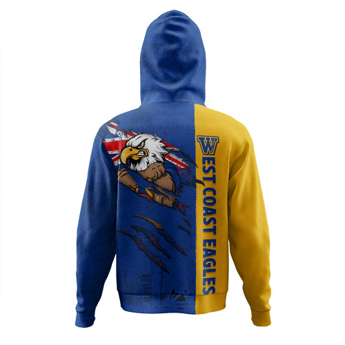 West Coast Eagles Hoodie Burning Passion Of Power Scratch Style West Coast Eagles Hoodie Burning Passion Of Power Scratch Style