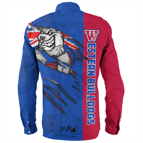 Western Bulldogs Long Sleeve Shirt Burning Passion Of Power Scratch Style Western Bulldogs Long Sleeve Shirt Burning Passion Of Power Scratch Style