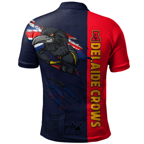 Adelaide Crows Polo Shirt Burning Passion Of Power Scratch Style Adelaide Crows Polo Shirt Burning Passion Of Power Scratch Style