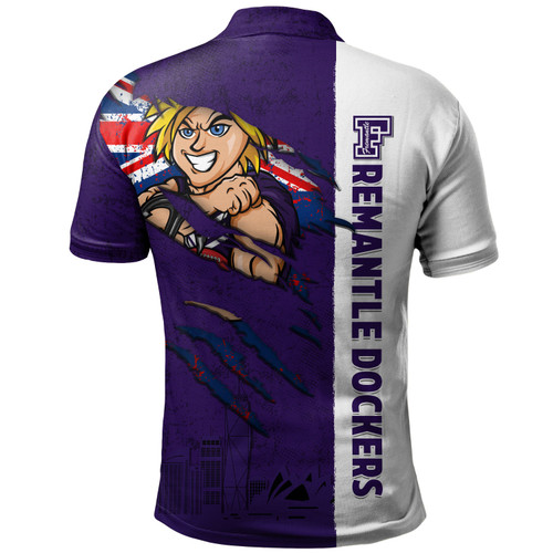 Fremantle Polo Shirt Burning Passion Of Power Scratch Style Fremantle Polo Shirt Burning Passion Of Power Scratch Style