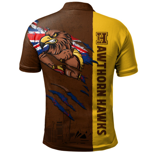 Hawthorn Polo Shirt Burning Passion Of Power Scratch Style