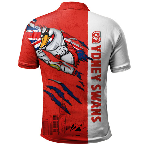 Sydney Swans Polo Shirt Burning Passion Of Power Scratch Style