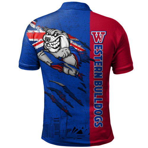 Western Bulldogs Polo Shirt Burning Passion Of Power Scratch Style Western Bulldogs Polo Shirt Burning Passion Of Power Scratch Style