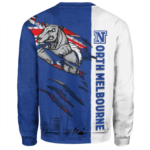 North Melbourne Sweatshirt Burning Passion Of Power Scratch Style North Melbourne Sweatshirt Burning Passion Of Power Scratch Style
