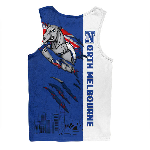 North Melbourne Men Singlet Burning Passion Of Power Scratch Style