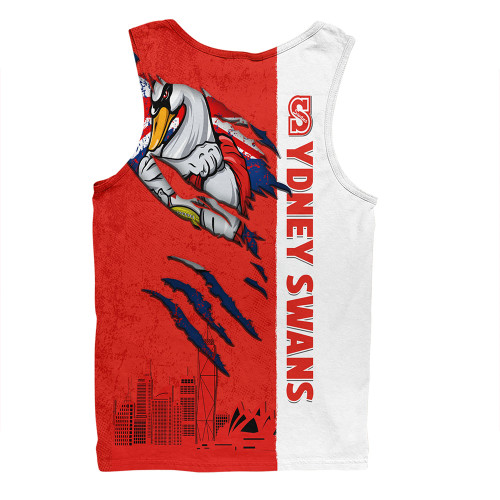 Sydney Swans Men Singlet Burning Passion Of Power Scratch Style