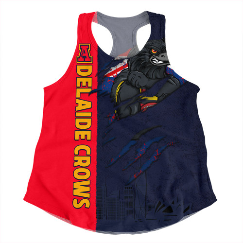Adelaide Crows Women Racerback Singlet Burning Passion Of Power Scratch Style