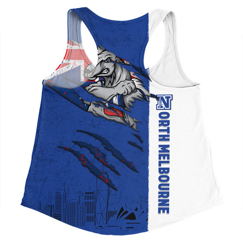 North Melbourne Women Racerback Singlet Burning Passion Of Power Scratch Style