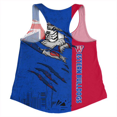 Western Bulldogs Women Racerback Singlet Burning Passion Of Power Scratch Style Western Bulldogs Women Racerback Singlet Burning Passion Of Power Scratch Style