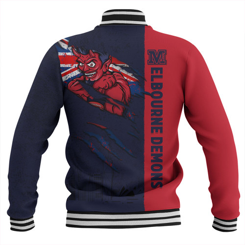 Melbourne Baseball Jacket Burning Passion Of Power Scratch Style Melbourne Baseball Jacket Burning Passion Of Power Scratch Style