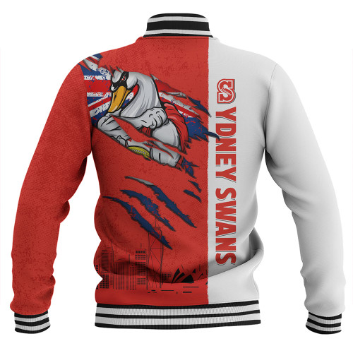 Sydney Swans Baseball Jacket Burning Passion Of Power Scratch Style