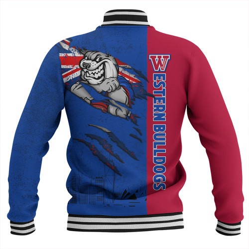 Western Bulldogs Baseball Jacket Burning Passion Of Power Scratch Style Western Bulldogs Baseball Jacket Burning Passion Of Power Scratch Style