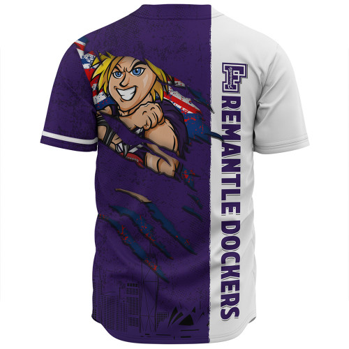 Fremantle Baseball Shirt Burning Passion Of Power Scratch Style Fremantle Baseball Shirt Burning Passion Of Power Scratch Style