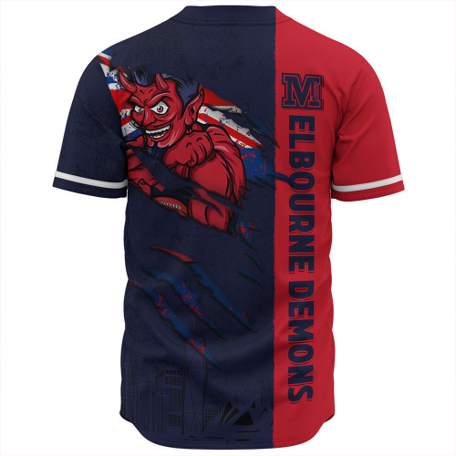 Melbourne Baseball Shirt Burning Passion Of Power Scratch Style