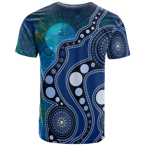 Australia Aborignal T-Shirt - Australia Indigenous Flag Circle Dot Painting Art (Blue) Australia Aborignal T-Shirt - Australia Indigenous Flag Circle Dot Painting Art (Blue)
