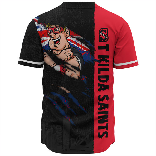 St Kilda Baseball Shirt Burning Passion Of Power Scratch Style