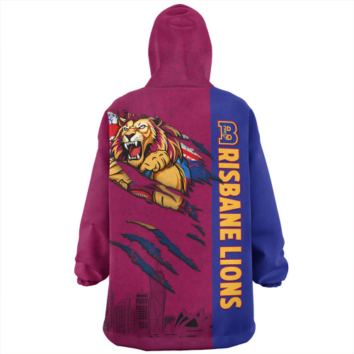 Brisbane Lions Snug Hoodie Burning Passion Of Power Scratch Style Brisbane Lions Snug Hoodie Burning Passion Of Power Scratch Style