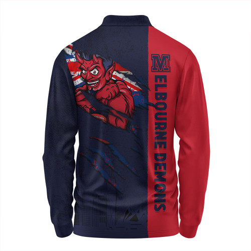 Melbourne Long Sleeve Polo Shirt Burning Passion Of Power Scratch Style Melbourne Long Sleeve Polo Shirt Burning Passion Of Power Scratch Style