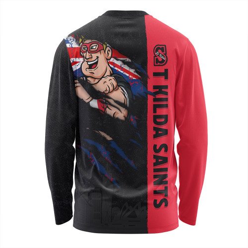 St Kilda Long Sleeve T-shirt Burning Passion Of Power Scratch Style