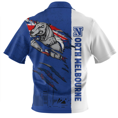 North Melbourne Zip Polo Shirt Burning Passion Of Power Scratch Style