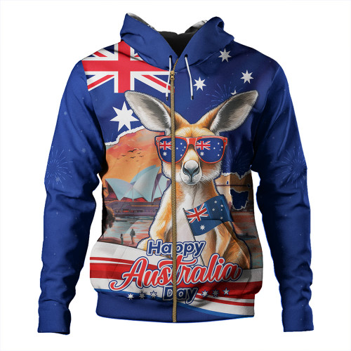 Australia Hoodie Happy Australia Day Kangaroo With Sydney Opera House At Sunset Australia Hoodie Happy Australia Day Kangaroo With Sydney Opera House At Sunset