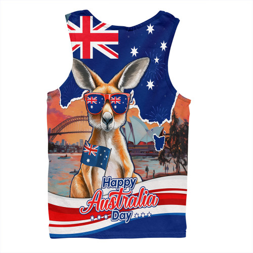 Australia Men Singlet Happy Australia Day Kangaroo With Sydney Opera House At Sunset Australia Men Singlet Happy Australia Day Kangaroo With Sydney Opera House At Sunset
