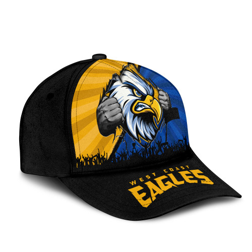 West Coast Eagles Cap Breaking Through Fan Design
