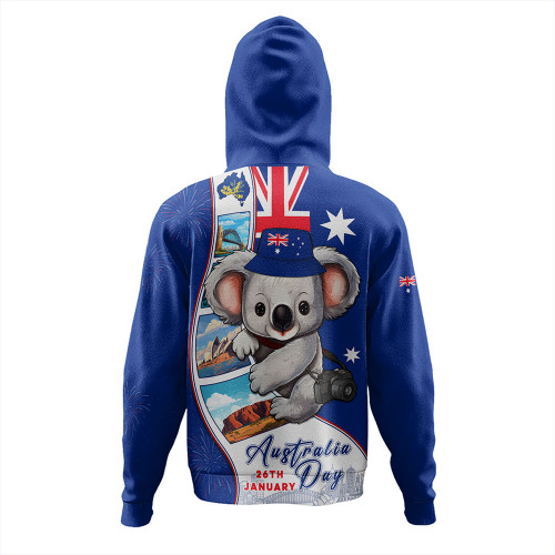 Australia Hoodie Happy Australia Day Koala With Pictures Of Famous Places Australia Hoodie Happy Australia Day Koala With Pictures Of Famous Places