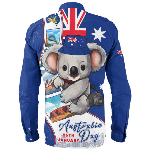 Australia Long Sleeve Shirt Happy Australia Day Koala With Pictures Of Famous Places Australia Long Sleeve Shirt Happy Australia Day Koala With Pictures Of Famous Places