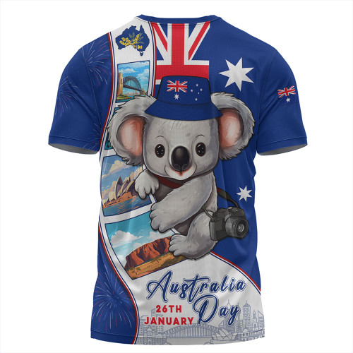 Australia T-Shirt Happy Australia Day Koala With Pictures Of Famous Places Australia T-Shirt Happy Australia Day Koala With Pictures Of Famous Places