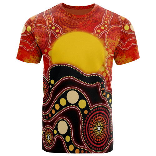 Australia Aboriginal T-shirt - Aboriginal Lives Matter Flag Dot Painting Art