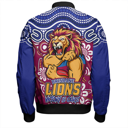 Brisbane Lions Bomber Jacket Aboriginal Inspired Tough Fan Football For Life Brisbane Lions Bomber Jacket Aboriginal Inspired Tough Fan Football For Life