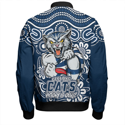 Geelong Cats Bomber Jacket Aboriginal Inspired Tough Fan Football For Life Geelong Cats Bomber Jacket Aboriginal Inspired Tough Fan Football For Life