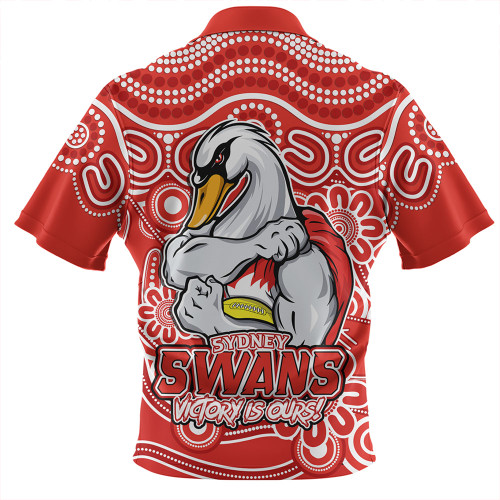 Sydney Swans Hawaiian Shirt Aboriginal Inspired Tough Fan Football For Life Sydney Swans Hawaiian Shirt Aboriginal Inspired Tough Fan Football For Life