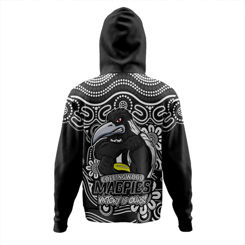 Collingwood Hoodie Aboriginal Inspired Tough Fan Football For Life Collingwood Hoodie Aboriginal Inspired Tough Fan Football For Life