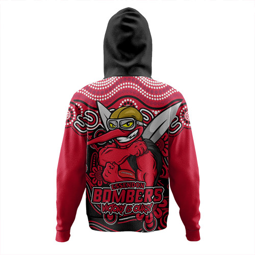 Essendon Hoodie Aboriginal Inspired Tough Fan Football For Life Essendon Hoodie Aboriginal Inspired Tough Fan Football For Life