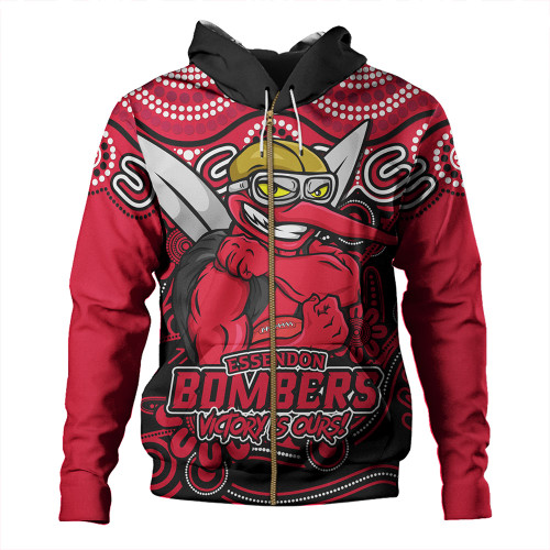 Essendon Hoodie Aboriginal Inspired Tough Fan Football For Life Essendon Hoodie Aboriginal Inspired Tough Fan Football For Life