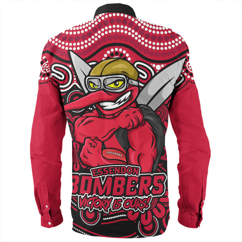 Essendon Long Sleeve Shirt Aboriginal Inspired Tough Fan Football For Life Essendon Long Sleeve Shirt Aboriginal Inspired Tough Fan Football For Life