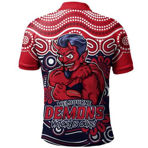 Melbourne Polo Shirt Aboriginal Inspired Tough Fan Football For Life Melbourne Polo Shirt Aboriginal Inspired Tough Fan Football For Life