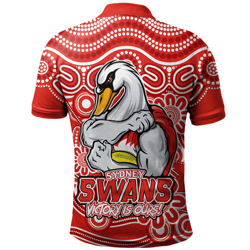 Sydney Swans Polo Shirt Aboriginal Inspired Tough Fan Football For Life Sydney Swans Polo Shirt Aboriginal Inspired Tough Fan Football For Life