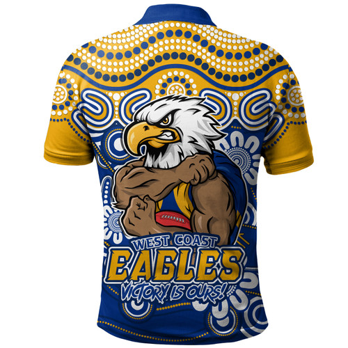 West Coast Eagles Polo Shirt Aboriginal Inspired Tough Fan Football For Life West Coast Eagles Polo Shirt Aboriginal Inspired Tough Fan Football For Life