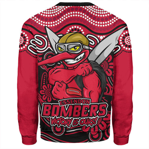Essendon Sweatshirt Aboriginal Inspired Tough Fan Football For Life Essendon Sweatshirt Aboriginal Inspired Tough Fan Football For Life